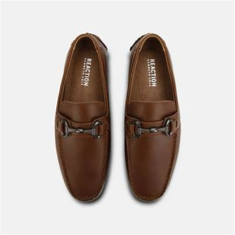 Kenneth Cole Men’s Leather Cognac Brown Driver Loafer Size 10